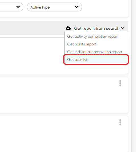 Click on Get user list