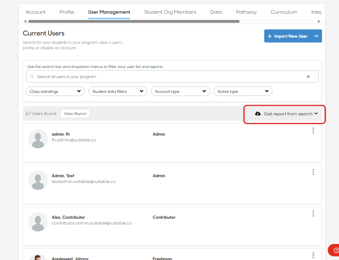 Click on Current Users…